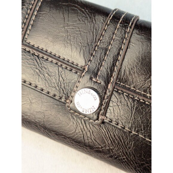 NINE & CO BRAND CLASSIC Brown MULTI-COMPARTMENT TRI-FOLD‎ WALLET SNAP - Picture 2 of 13